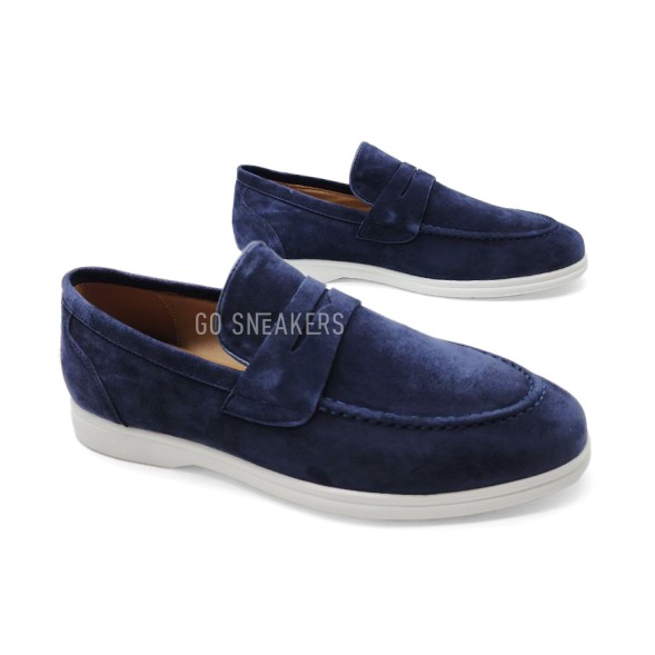 Мужские лоферы Kiton Loafers Suede Navy