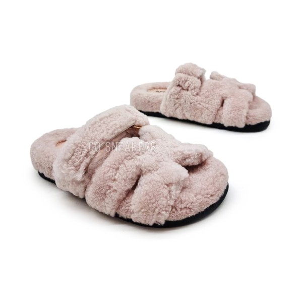 Женские сандалии Hermes Flip-flops Wool Light Pink