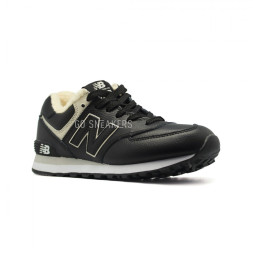 New Balance Мужские 574 Black Leather 1