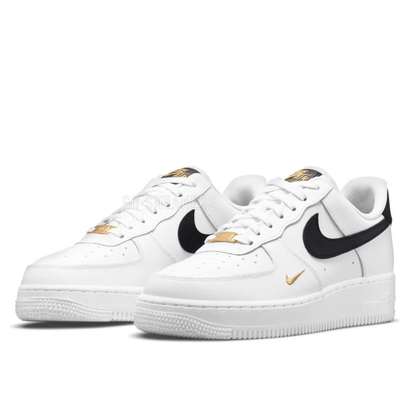 Унисекс кроссовки Nike Air Force 1 Low 07 Essential White Black Gold Mini Swoosh