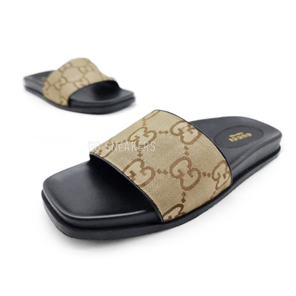 Женские шлепки Gucci Flip-flops Textille Brown