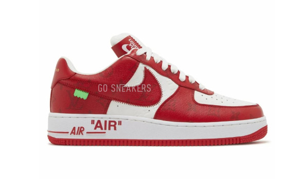Унисекс кроссовки Louis Vuitton X Nike Air Force 1 Low White Comet Red