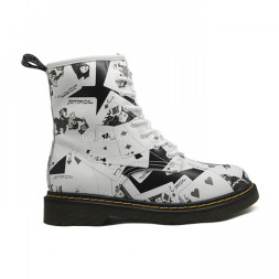 Женские ботинки с мехом Dr. Martens White/Black