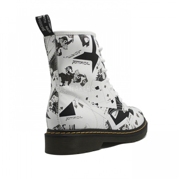 Женские ботинки с мехом Dr. Martens White/Black